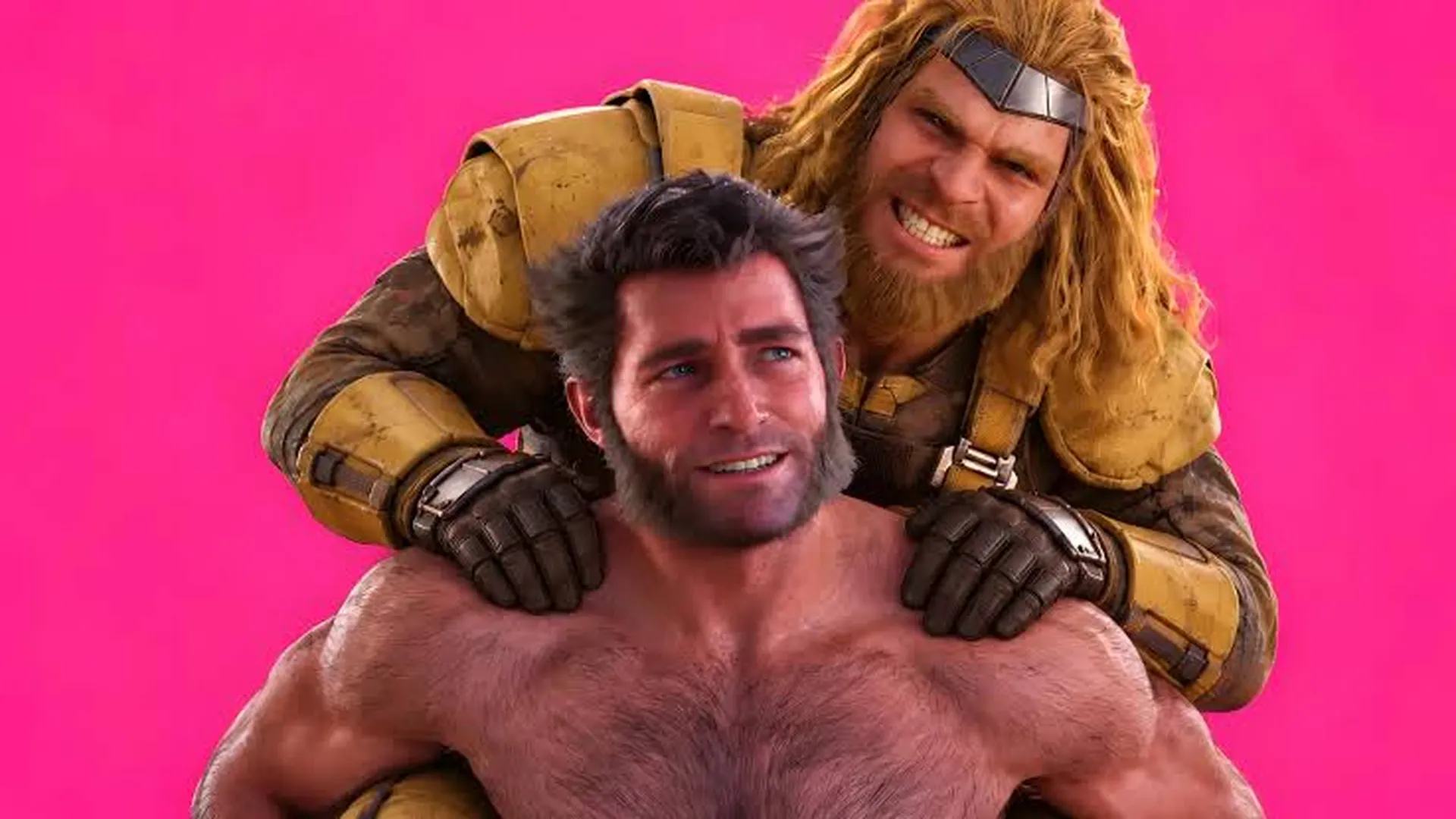 Wolverine e Dentes-de-Sabre em composição promocional que ilustra a polêmica sobre a relação entre os personagens em Marvel’s Wolverine.
